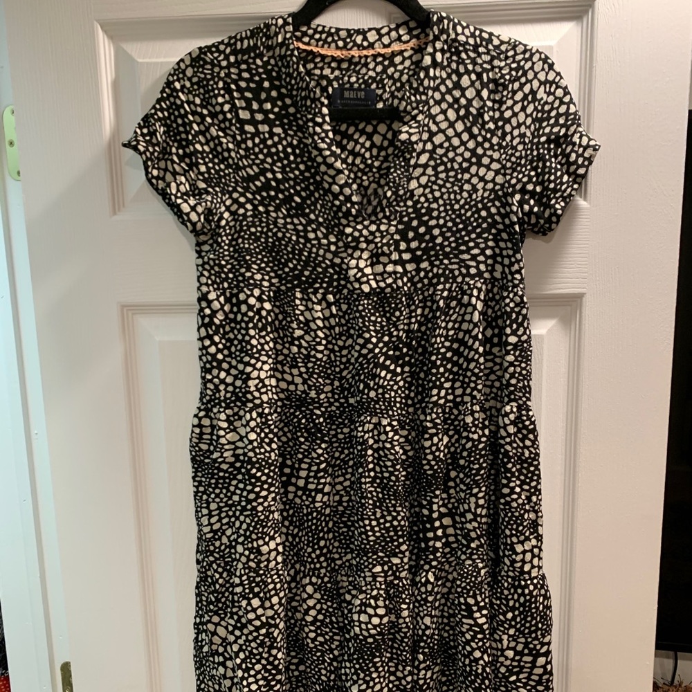 Maeve by Anthropologie polka dot tiered dress